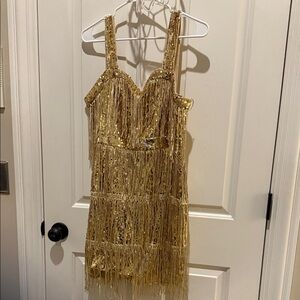 Glamorous Gold Sequin Mini Dress